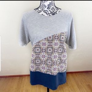 Zara W/B Collection Grey Embroidered Large Top